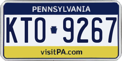 PA license plate KTO9267