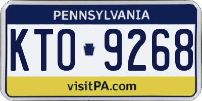 PA license plate KTO9268