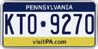PA license plate KTO9270