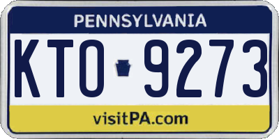 PA license plate KTO9273