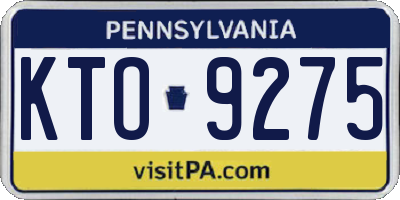 PA license plate KTO9275