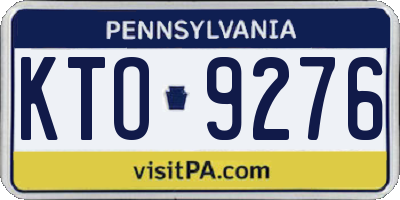 PA license plate KTO9276