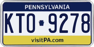 PA license plate KTO9278