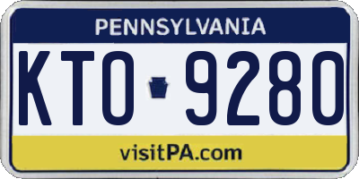 PA license plate KTO9280