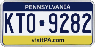 PA license plate KTO9282