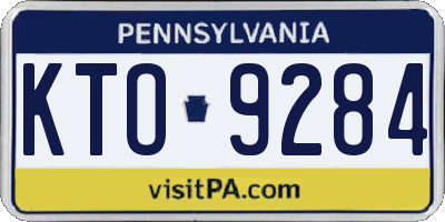 PA license plate KTO9284