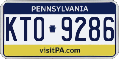 PA license plate KTO9286