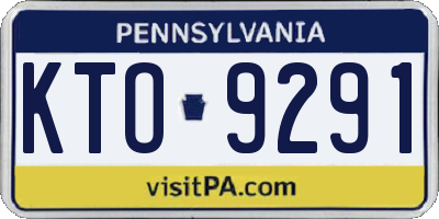 PA license plate KTO9291