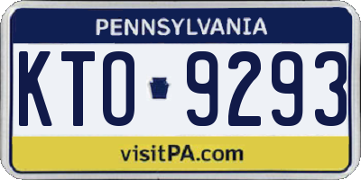 PA license plate KTO9293