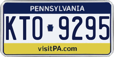 PA license plate KTO9295