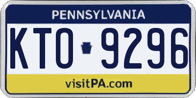 PA license plate KTO9296
