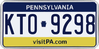 PA license plate KTO9298