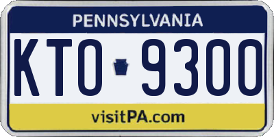 PA license plate KTO9300