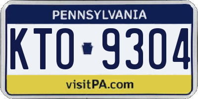PA license plate KTO9304