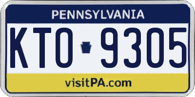 PA license plate KTO9305