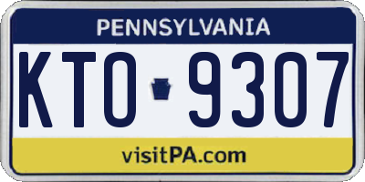 PA license plate KTO9307