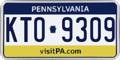 PA license plate KTO9309