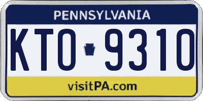 PA license plate KTO9310