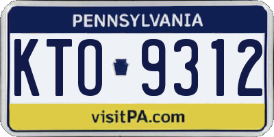 PA license plate KTO9312
