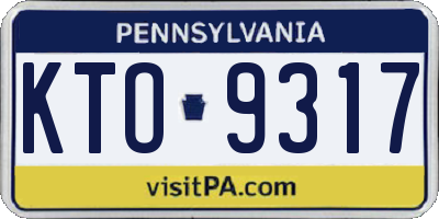 PA license plate KTO9317