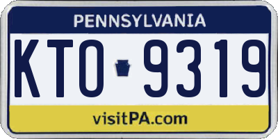PA license plate KTO9319