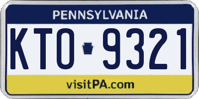 PA license plate KTO9321