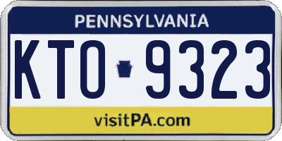 PA license plate KTO9323