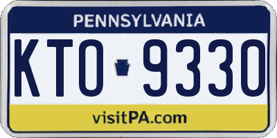 PA license plate KTO9330