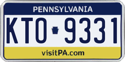 PA license plate KTO9331