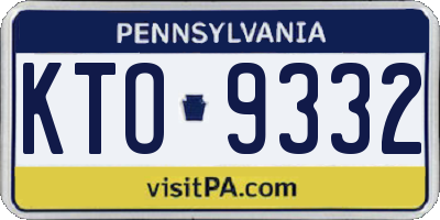 PA license plate KTO9332
