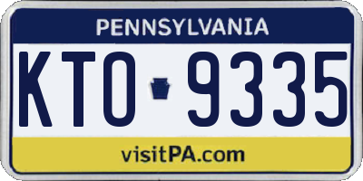 PA license plate KTO9335