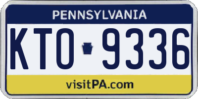 PA license plate KTO9336