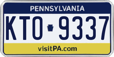 PA license plate KTO9337