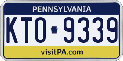 PA license plate KTO9339