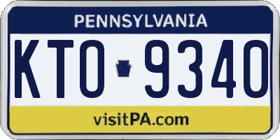 PA license plate KTO9340