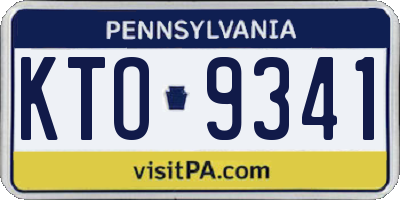 PA license plate KTO9341