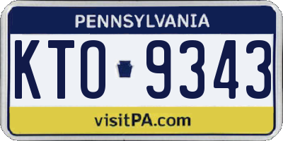 PA license plate KTO9343