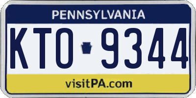 PA license plate KTO9344