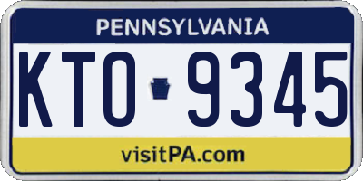 PA license plate KTO9345