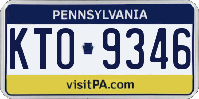 PA license plate KTO9346