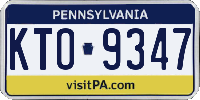 PA license plate KTO9347