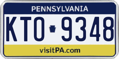 PA license plate KTO9348