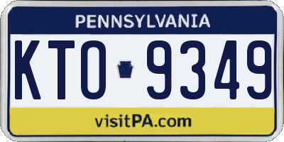 PA license plate KTO9349