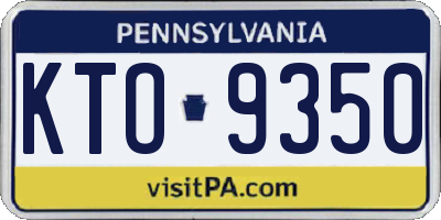 PA license plate KTO9350