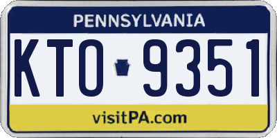 PA license plate KTO9351