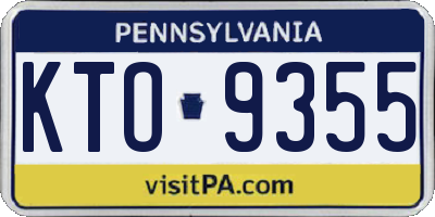 PA license plate KTO9355