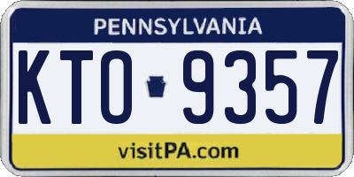 PA license plate KTO9357