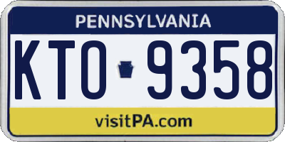PA license plate KTO9358