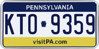 PA license plate KTO9359