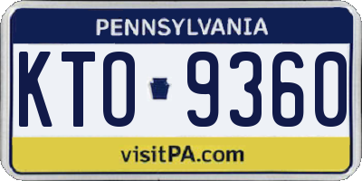 PA license plate KTO9360